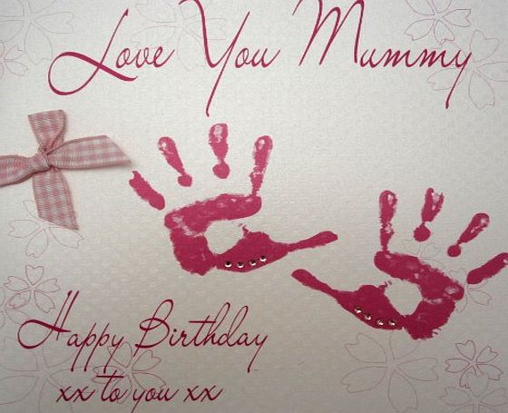 WHITE COTTON CARDS  BD45 Love You Mummy Happy Birthday To You Handmade Birthday Card