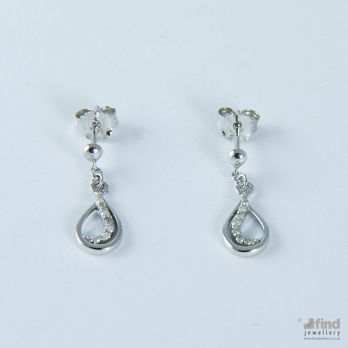 White Ice Ladies Sterling Silver Diamond Earrings