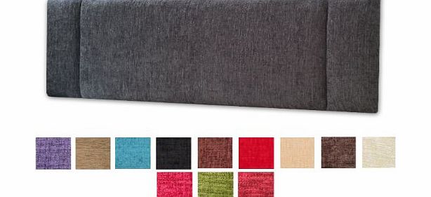 WHOLE SALE DIRECT Chenille Fabric Portobello Headboard 4Ft Small Double Size - Choice of 13 Colours (CHARCOAL)