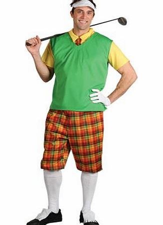 Wicked Funny Guy Golfer Adults Pub Golf Fancy Dress Costume Men (Men: Medium)