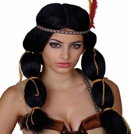 Wicked Ladies Indian Princess Wig Outfit Accessory for Fancy Dress Womens