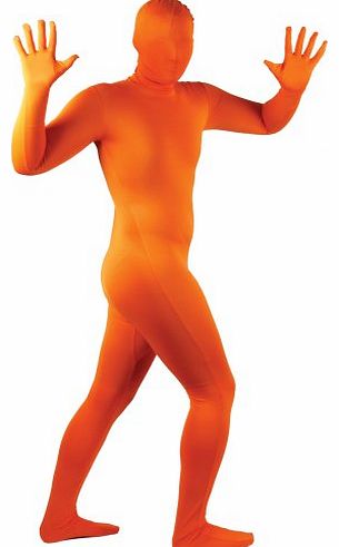 Skinz Suit Orange Lycra Bodysuit Fancy Dress Large