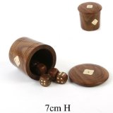 Wooden Games Set - Dice Shaker and 5 Dice