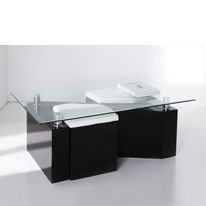 Cutler Coffee Table in Black and Glass