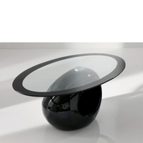 Wilkinson Furniture Satellite Glass Top Coffee Table in Black
