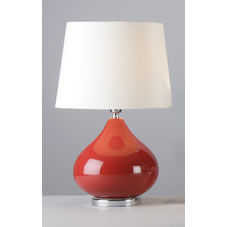 Wilkinson Plus Morion Table Lamp Red/Chrome