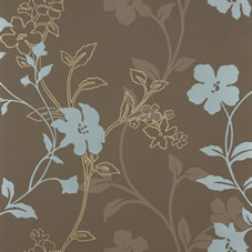 Wilkinson Plus Textured Wallpaper Cassia Teal/Choc