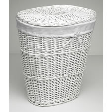 Wilko Basket Laundry Oval Willow White Large