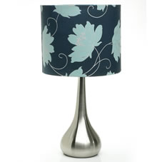 Wilko Fleur Table Lamp complete with Shade Teal