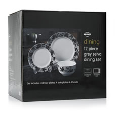 Wilko Selva Dining Set Grey 12 Piece