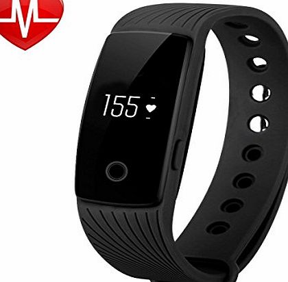 Willful SW321 Smart Bracelet Heart Rate Monitor Fitness Tracker Pedometer Wristband with Step Calorie Counter Sleep Monitor Alarm Clock Call SMS Notification for iPhone Samsung IOS and Android Phones