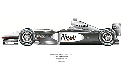 Wilson David Wilson- McLaren MP4/17D- Kimi Raikkonen- signed by artist Measures 48cm x 32cm (19``x13``)