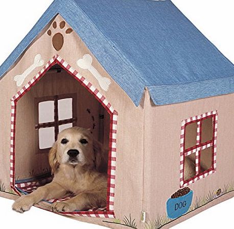 Win Green Large Fabric Portable Dog House / Kennel / Pet Bed Home with Floor Quilt
