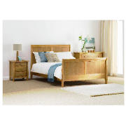WINDSOR Double Bed Frame, Oak With Simmons Ortho