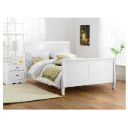 WINDSOR Double Bed Frame, White With Cumfilux