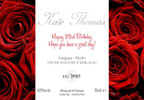 Personalised Red Wine with Roses Label Design