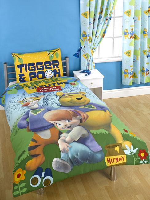 Winnie the Pooh Duvet Cover and Pillowcase `uper Sleuths are On the Case `Design Bedding FREE DVD