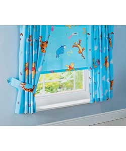 Pair of 66 x 54in Unlined Curtains - Blue