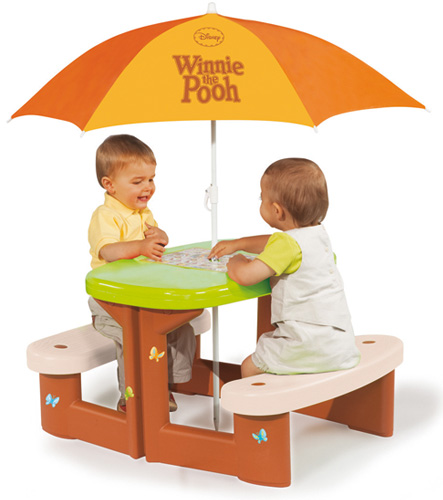 Winnie The Pooh Picnic Table and Parasol by