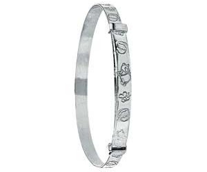 Winnie the Pooh Sterling Silver Expander Bangle