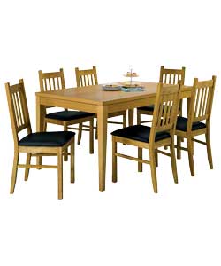 Winslow Oak Dining Table and 6 Cucina Oak
