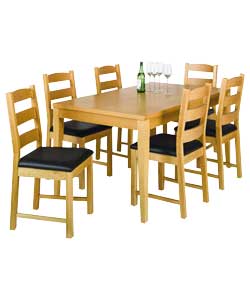 Winslow Oak Dining Table and 6 Texas Country
