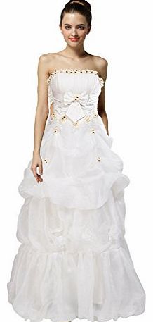 WitBuy Pick Up Organza Bridal Gown with Flower and Bowknot