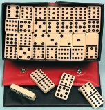Dominoes- double twelve, plastic,coloured spots-00123