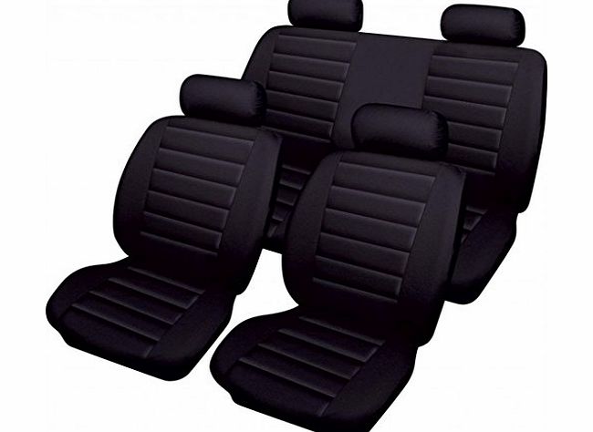 wlw  quilted Airbag ready Leather Look Black Styling Car Seat Covers