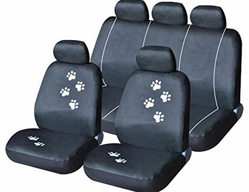  Universal Fit Paw Print Water Resistant Car Seat Covers Type 3 + Styling Keyfob