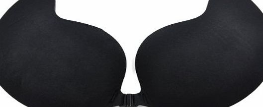 Ladies Sexy Invisible Magic Strapless Self-Adhesive Push Up Backless Strapless Silicone Bra - Natural Effect Seamless Front Closure Sticker Bra great for a b c d (A/B, Black)