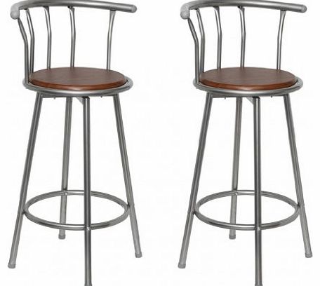 WMicroUK High Quality Living/Bar stools Bar stool wood anad steel (set of 2)
