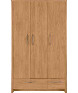3 Door 2 Drawer Wardrobe - Oak Effect