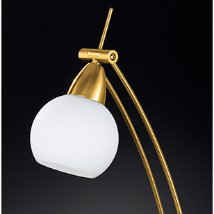 Wofi Lighting Bolton Modern Low Energy Table Lamp With A Coloured Brass Base And Glass Shade