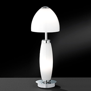 Wofi Lighting Denton Modern Chrome Table Light With A White