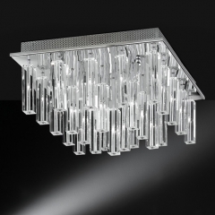 Dover Chrome and Glass Ceiling Light Large