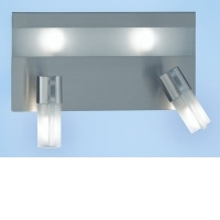 Wofi Lighting Guinea Modern Nickel Wall Light With Two Spots And A Recessed Light In The Back Plate