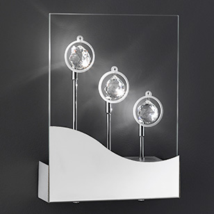 Wofi Lighting Jade Modern Chrome And Glass Decorative Wall Light