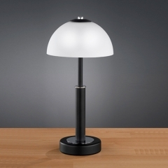 Wofi Lighting Pop Black Table Lamp with White Shade