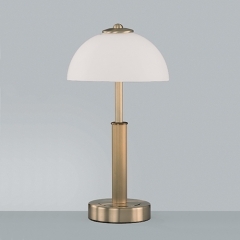 Wofi Lighting Pop Coloured Brass Table Lamp with White Shade