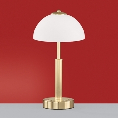 Wofi Lighting Pop Matt Brass Table Lamp with White Shade