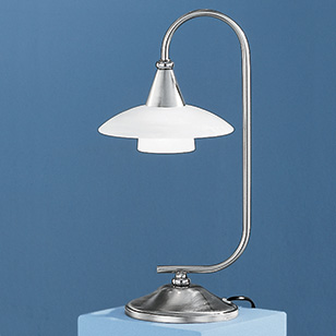 Wofi Lighting Table Lamp Modern Nickel-matt And Chrome With White Frosted Glass Shades
