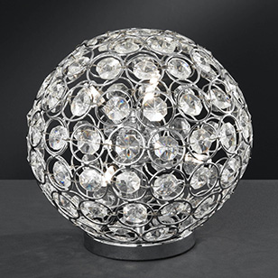 Wofi Lighting Virginia Chrome And Glass Globe Shaped Table Light