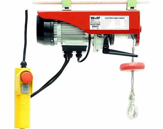 Wolf 550 Watt Electric Lever Hoist 230v, 12M / 6M Lift Smooth Action 250Kg Lifting / Lowering Winch Jack