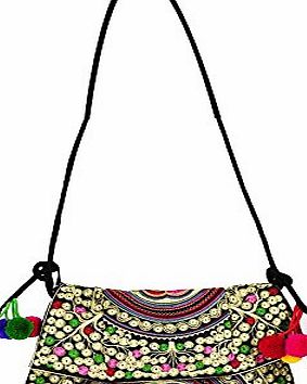 Womdee Handmade Ethnic Style Tote Shoulder Messenger Embroidery Hobo Handbags With Womdee Accessory