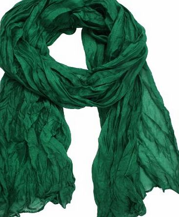 Womdee TM) Cotton Soft Pure Candy Color Linen Crinkle Long Shawl Wrap Scarf -Green With Womdee Accessory