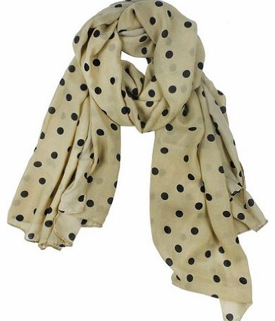 Womdee TM) Fashion Charming Beautiful Warm Black Polka Dot Scarf Wrap Women Lady Girl Shawl-Beige With Womdee Accessory