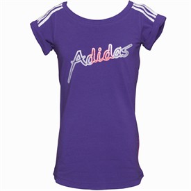 adidas Junior Liner Logo T-Shirt Purple