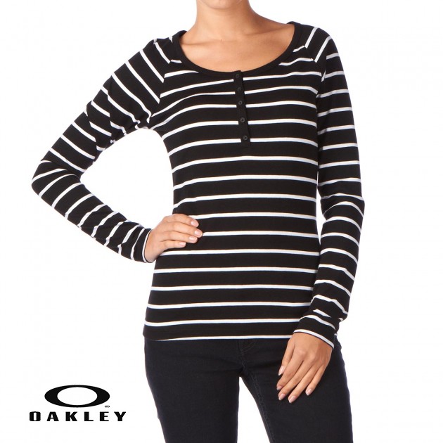 Oakley Stripes Long Sleeve T-Shirt - Black