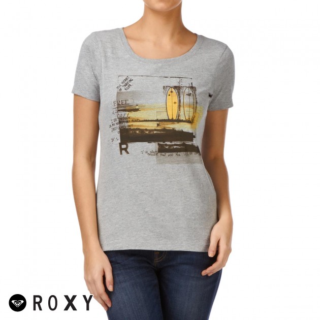 Roxy Ocean Land T-Shirt - Light Heather